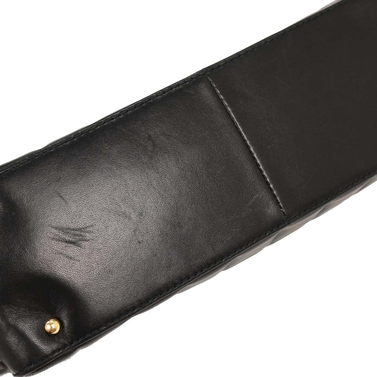 Chanel Chocolate Bar CC Handbag Quilted Lambskin, BLACK, LEATHER, Handbag