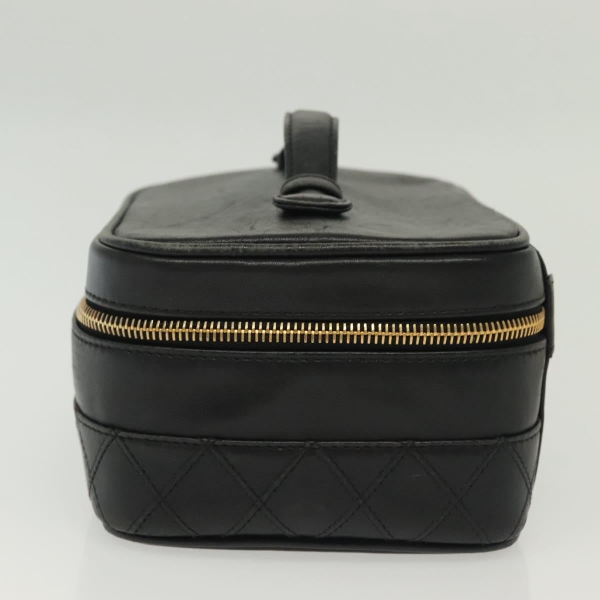 Chanel Vanity pouch Leather, BLACK, LEATHER, Toiletry Case