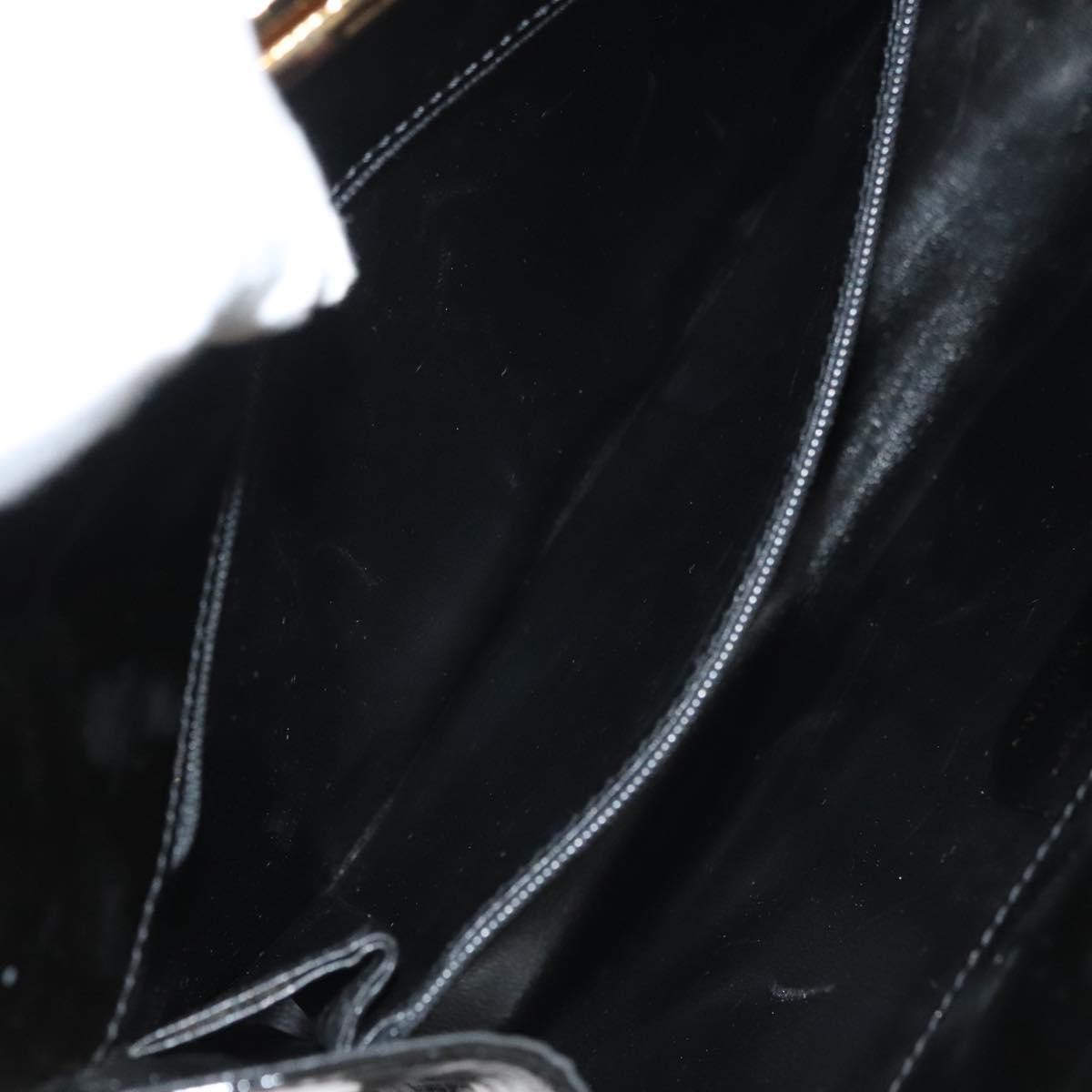 Salvatore Ferragamo Vintage Gancini Chain Shoulder Bag Patent Leather, BLACK, PATENT_LEATHER, Shoulder bag