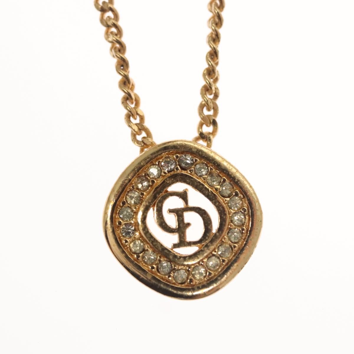 Christian Dior CD Pendant Necklace Metal, GOLD, METAL, Necklace