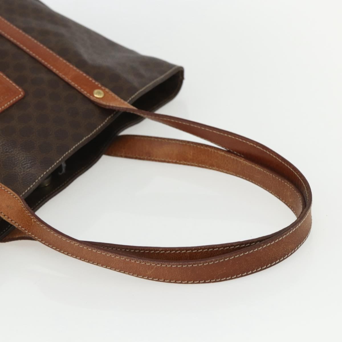 Celine Vintage Macadam Tote bag Canvas and Leather, BROWN, CANVAS, Tote bag