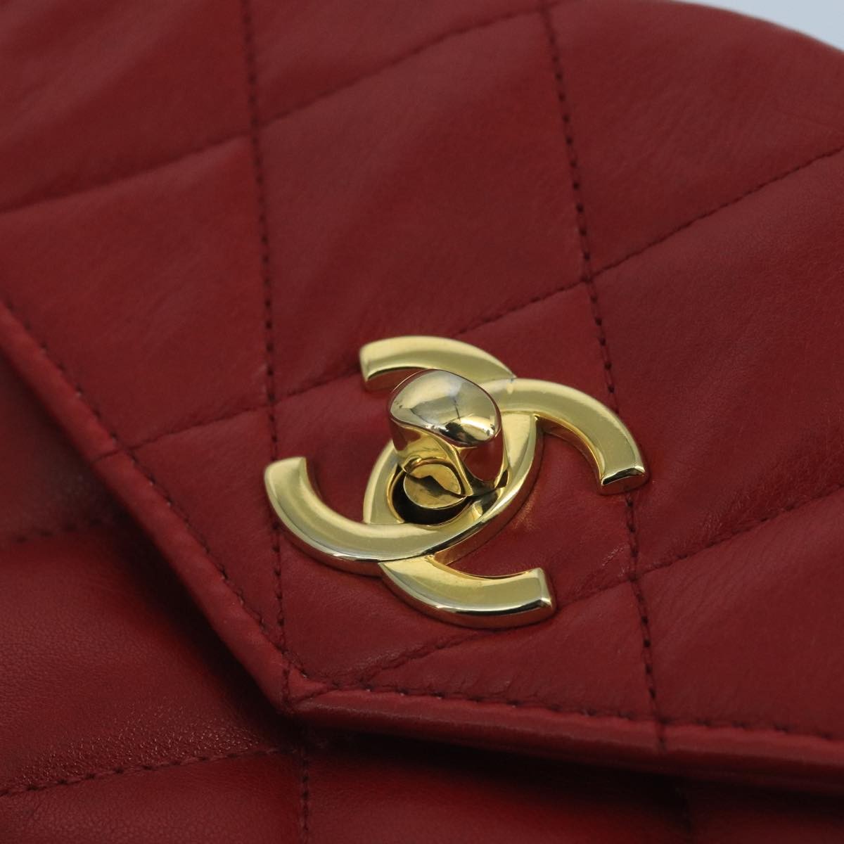 Chanel Chain Envelope Belt Bag Quilted Calfskin, RED, LEATHER, Clutche & pouche