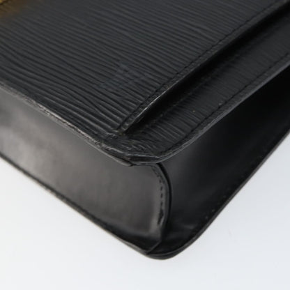 Louis Vuitton Dragonne Pochette Epi Leather, BLACK, LEATHER, Clutche & pouche