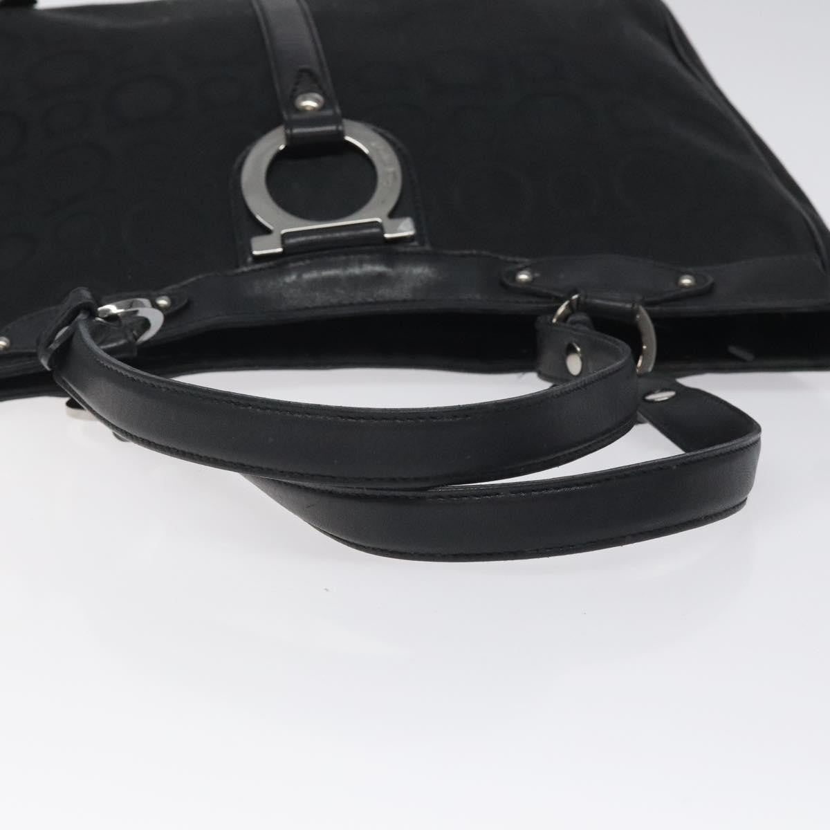 Salvatore Ferragamo Gancini Tote Gancini Canvas, BLACK, CANVAS, Tote bag