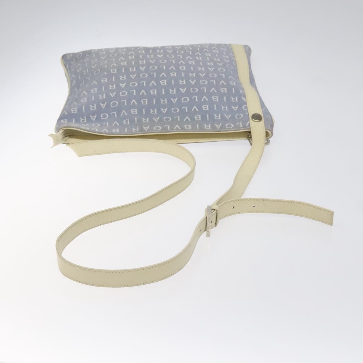 Bvlgari B.Zero1 Logomania Bag Canvas with Leather, BLUE, NYLON, Shoulder bag