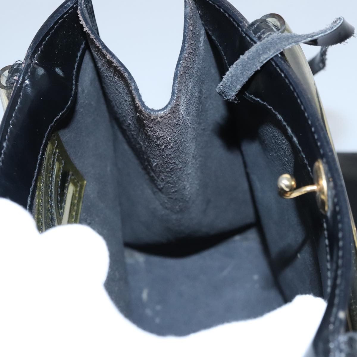 Salvatore Ferragamo Gancini Wristlet Clutch Leather, BLACK, EMERALD, Clutche & pouche