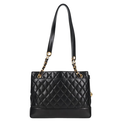 Chanel Vintage Shopping Tote Quilted Lambskin, BLACK, LEATHER, Tote bag
