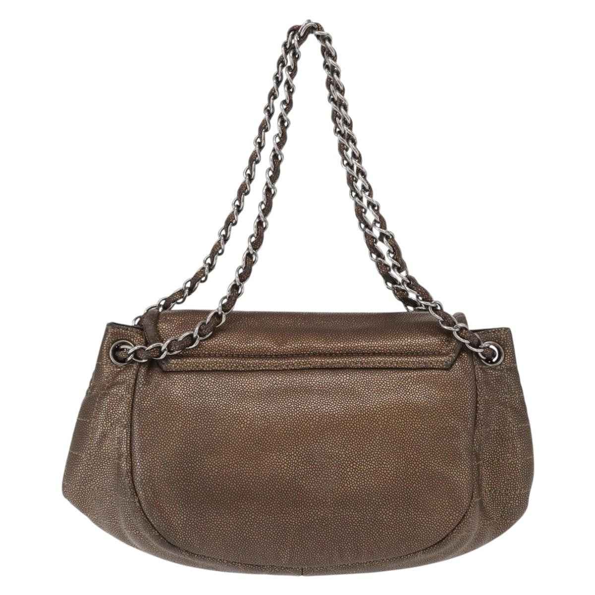 Chanel Timeless Half Moon Flap Bag Caviar, BROWN, LEATHER, Shoulder bag