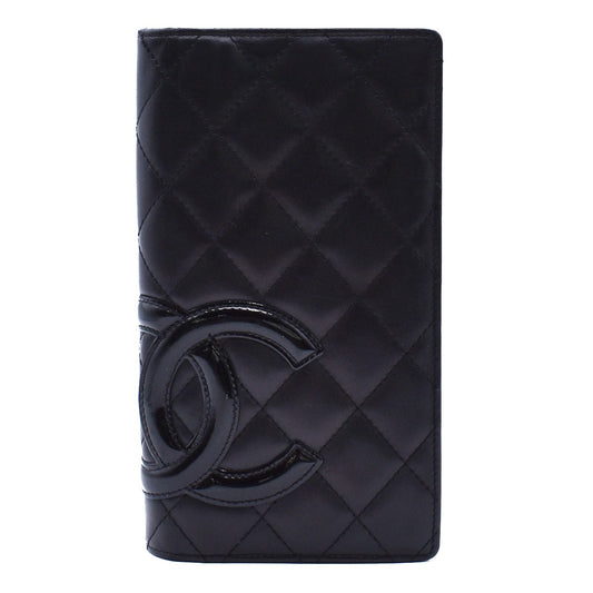 Chanel Cambon Bifold Wallet Quilted Lambskin, BLACK, LEATHER, Wallets