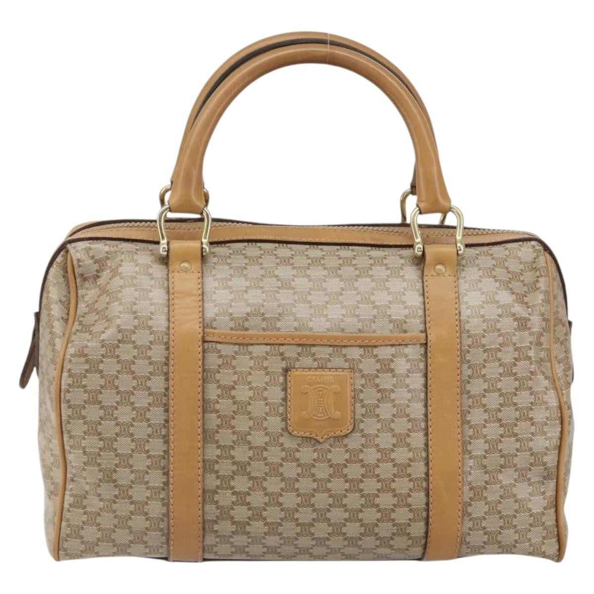 Celine Macadam Handbag Macadam with leather, BEIGE, PVC, Handbag