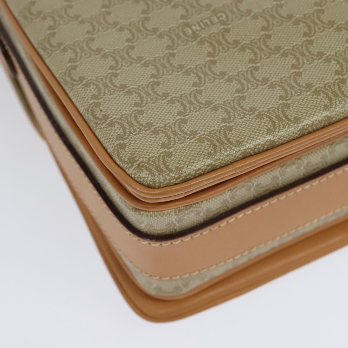 Celine Macadam Shoulder Bag PVC Leather, BEIGE, CANVAS, Shoulder bag