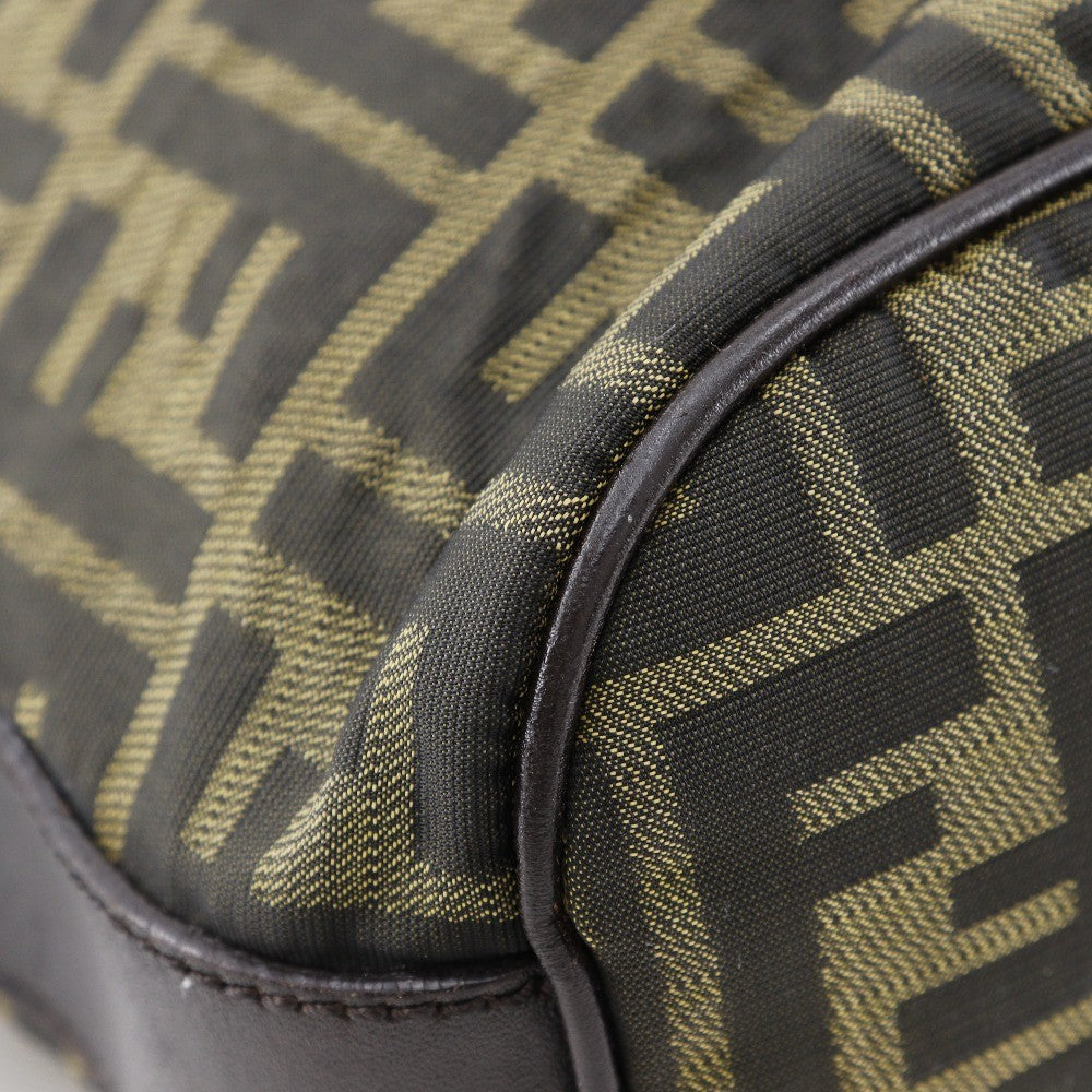 Fendi Zip Around Messenger Bag Zucca Canvas, BROWN, NYLON, Shoulder bag