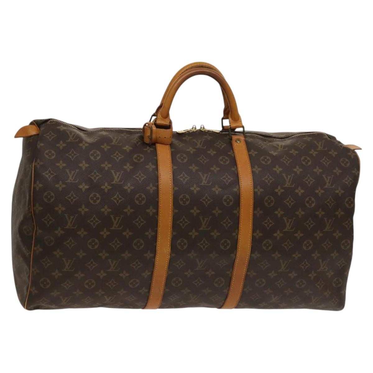 Louis Vuitton Keepall Bag Monogram Canvas, BROWN, CANVAS, Travel bag