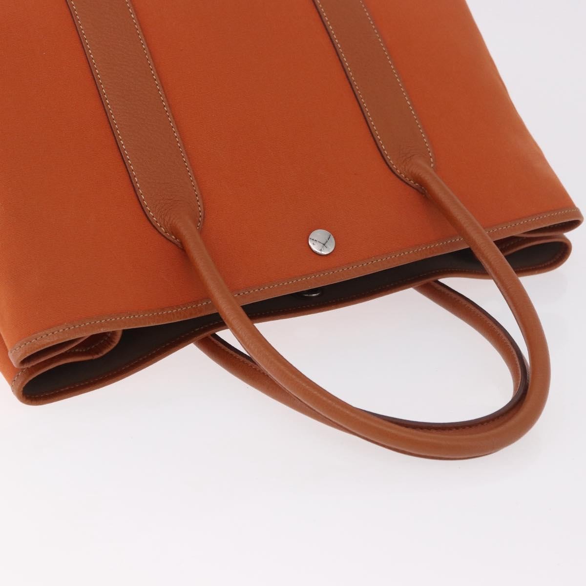 Hermes Garden Party Tote Toile and Leather, Orange, Canvas, Tote Bag
