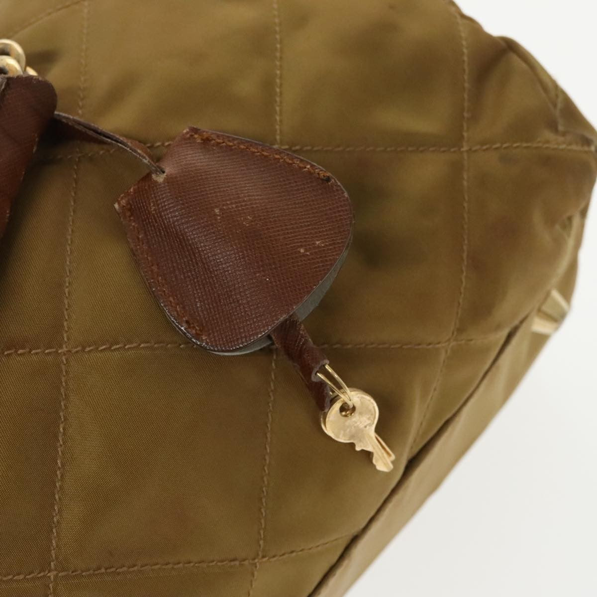 Prada Chain Shoulder Bag Tessuto, BEIGE, NYLON, Shoulder bag