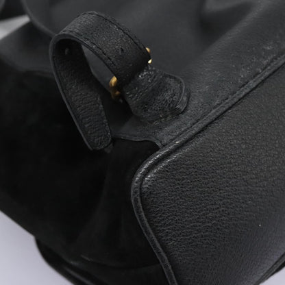 Gucci Vintage Bamboo Backpack Suede and Leather, Black, Suede, Backpack