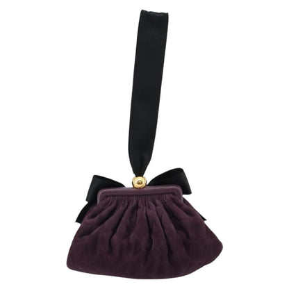 Chanel Bow cluth Suede, PURPLE, SUEDE, Clutche & pouche
