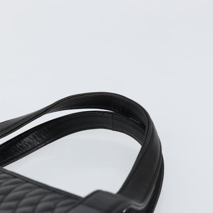 Bally Vintage Handbag Quilted Leather, BLACK, LEATHER, Handbag