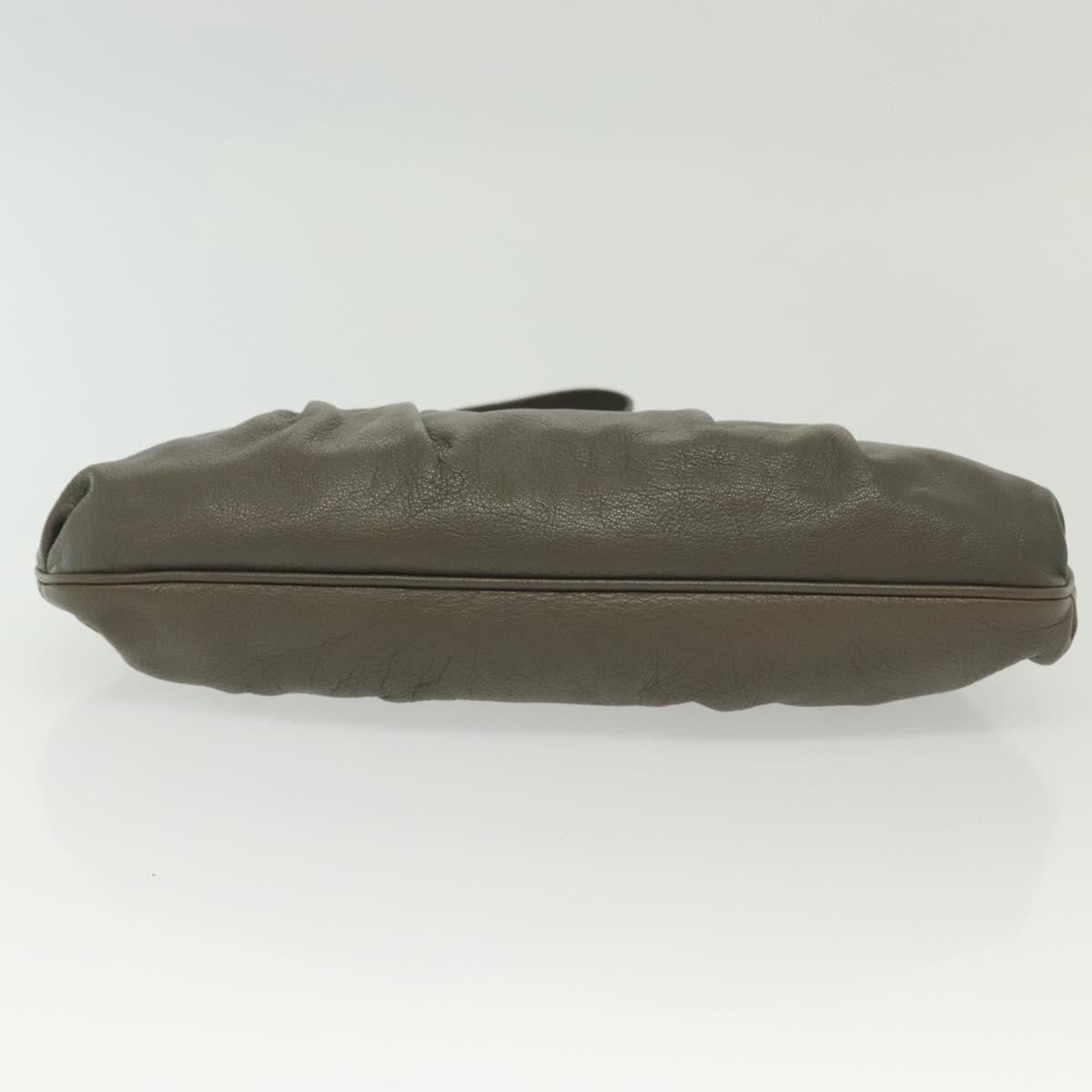 Salvatore Ferragamo Gancini Shoulder Bag Leather, GRAY, LEATHER, Shoulder bag