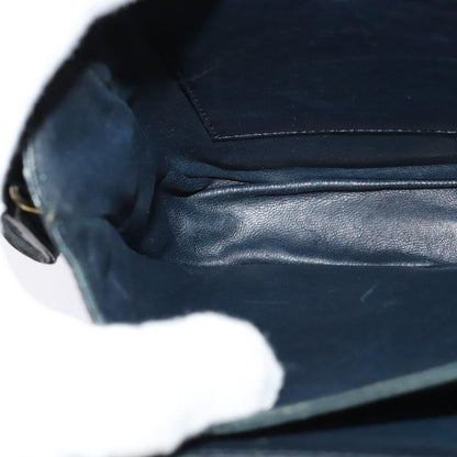 Celine Flap Shoulder Bag Leather, NAVY, LEATHER, Shoulder bag