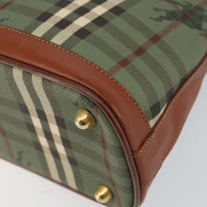 Burberry Nova Handbag Check Pattern, GREEN, PVC, Handbag