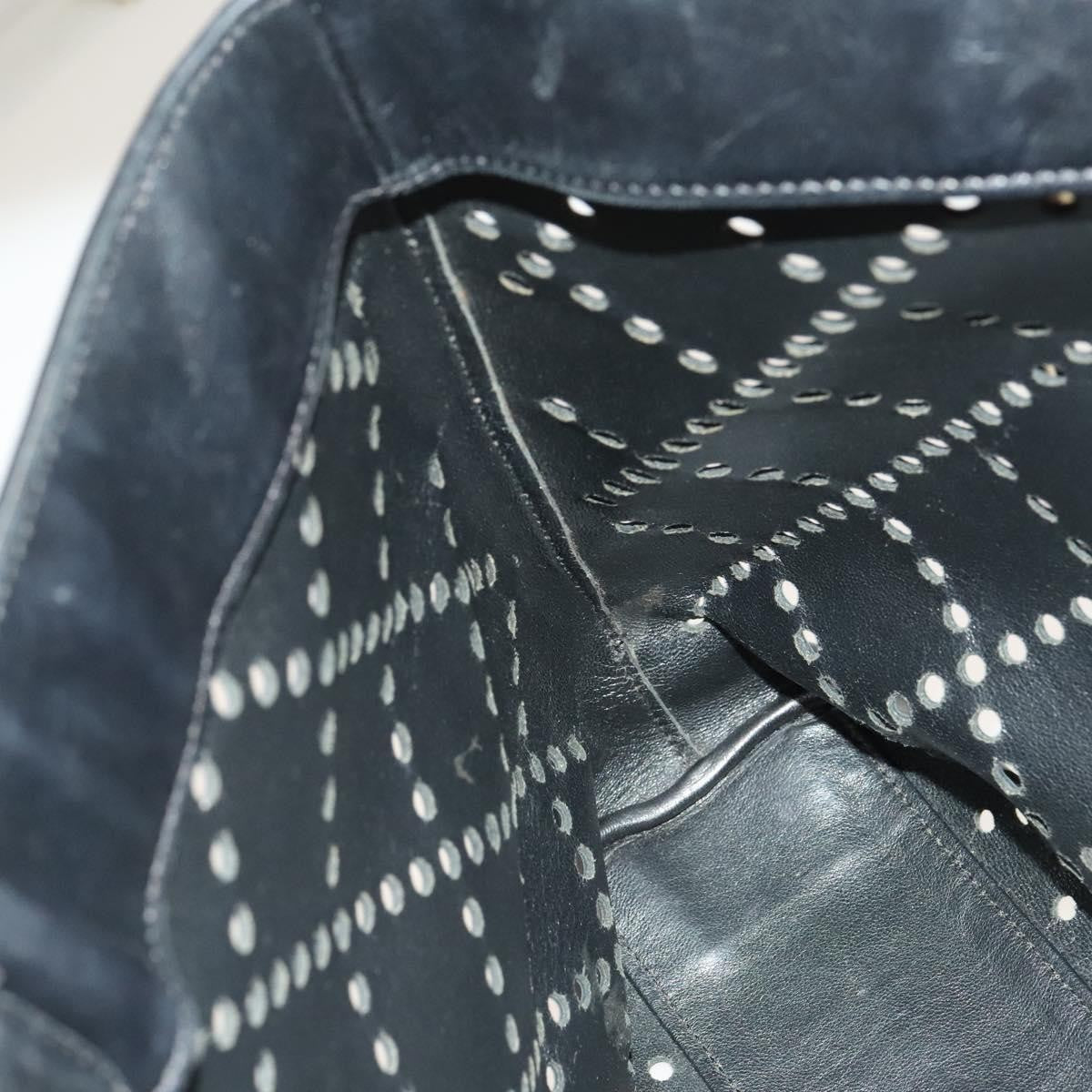 Chanel CC Chain Tote Perforated Patent, BLACK, PATENT_LEATHER, Tote bag