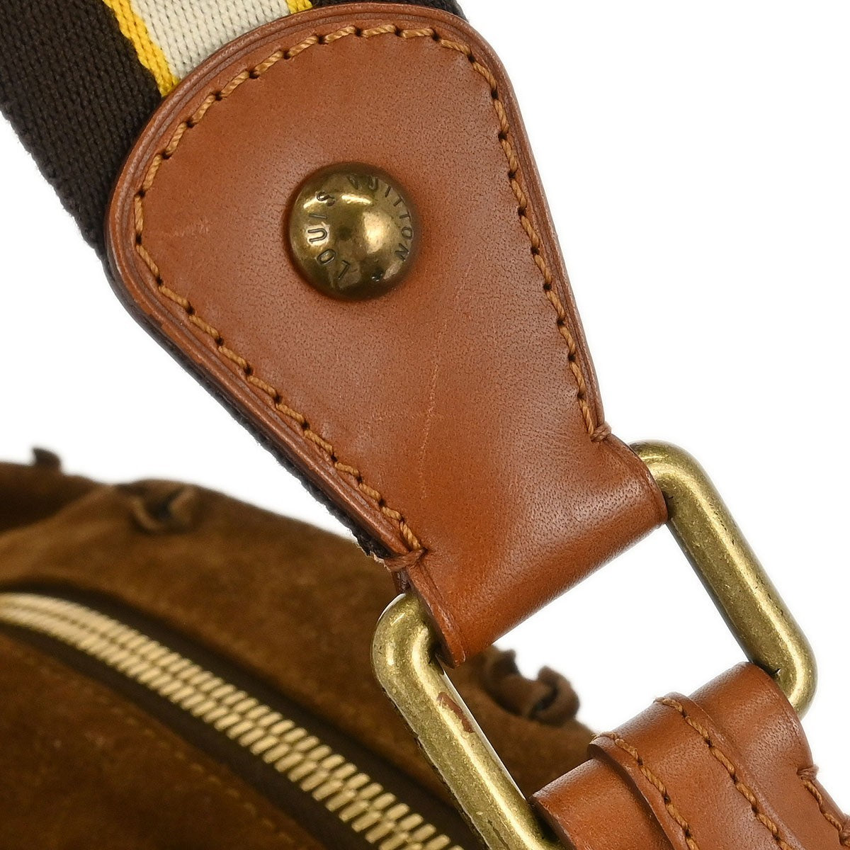 Louis Vuitton Onatah Hobo Suede, BROWN, SUEDE, Handbag