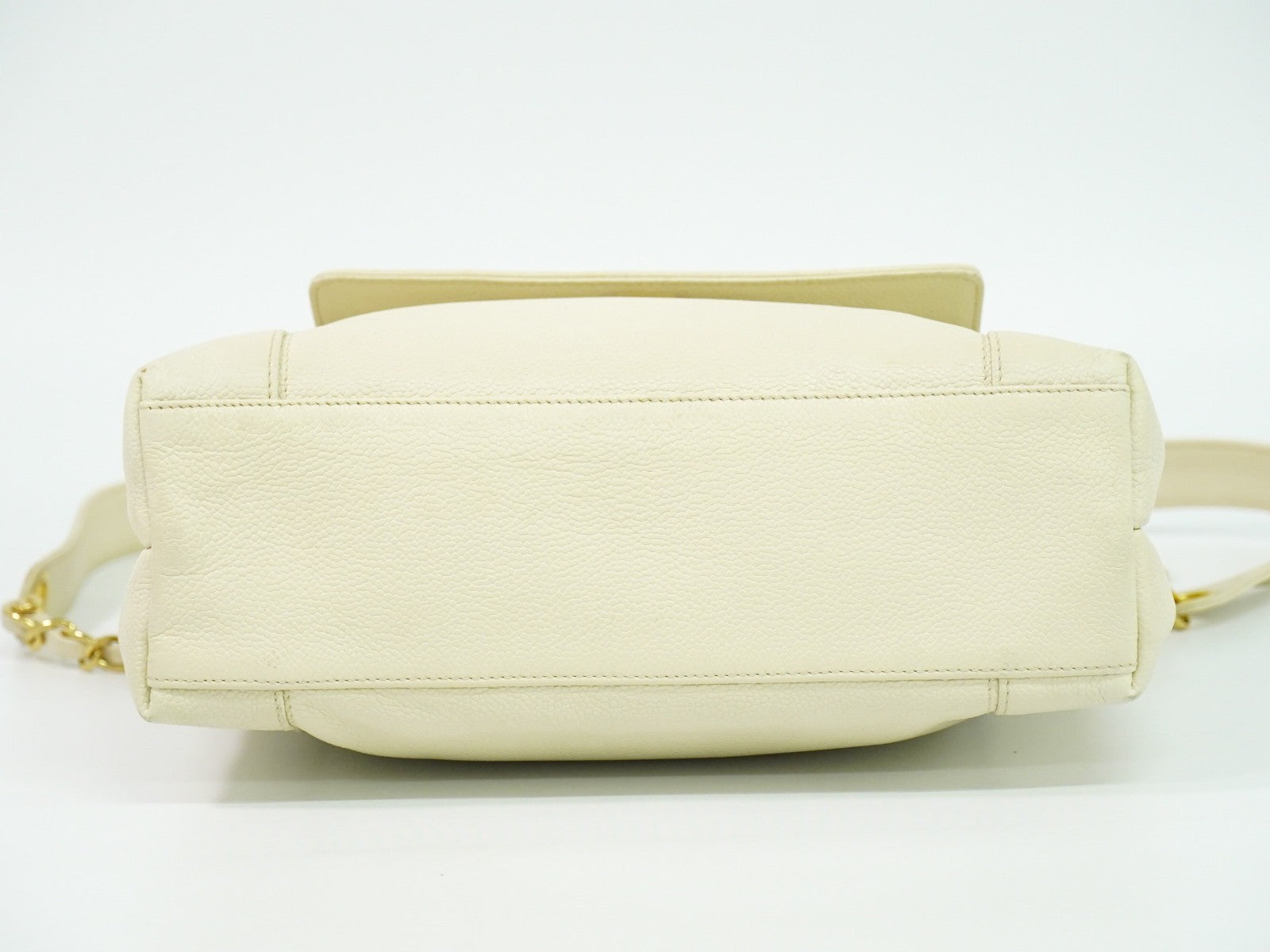 Chanel Vintage Shoulder Bag Leather, ECRU, LEATHER, Shoulder bag