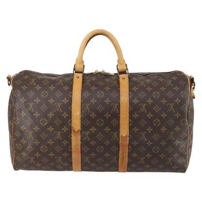 Louis Vuitton Keepall Bandouliere Bag Monogram Canvas, BROWN, CANVAS, Travel bag