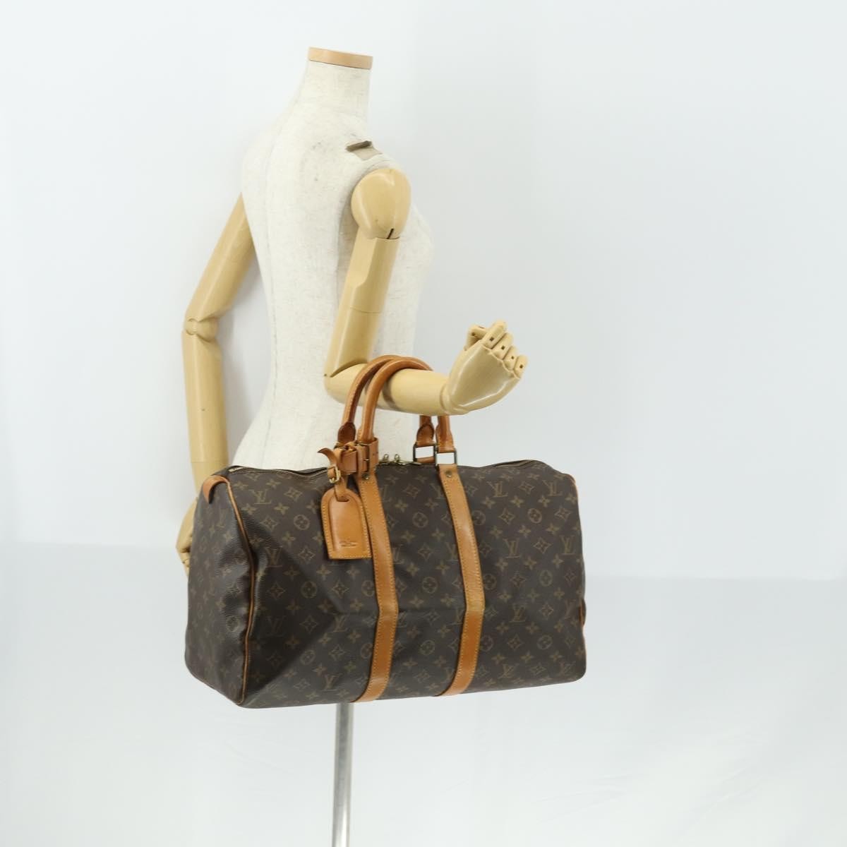 Louis Vuitton Keepall Bag Monogram Canvas, BROWN, CANVAS, Travel bag