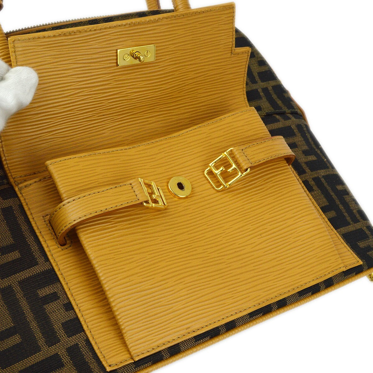 Fendi Convertible Dome Bag Zucca Canvas, BROWN, CANVAS, Bag