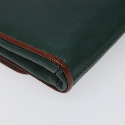 Celine Vintage Triomphe Flap Bag Leather, GREEN, LEATHER, Shoulder bag