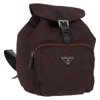 Prada Front Pocket Backpack Tessuto, BROWN, NYLON, Backpack