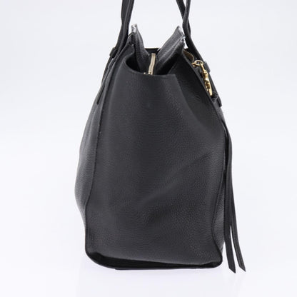 Salvatore Ferragamo Amy Tote Pebbled Leather, BLACK, LEATHER, Tote bag