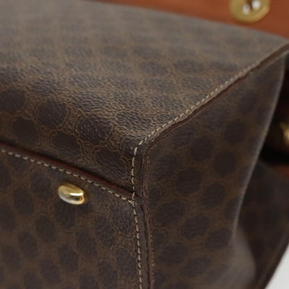 Celine Macadam Handbag Macadam with leather, BROWN, CANVAS, Handbag
