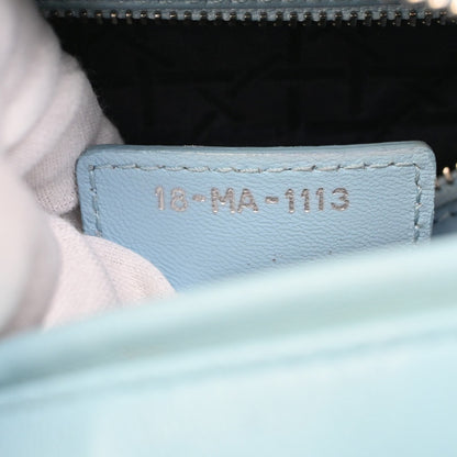 Christian Dior Lady Dior Bag Leather, BLUE, LEATHER, Handbag