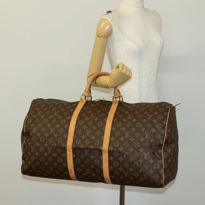 Louis Vuitton Keepall Bag Monogram Canvas, BROWN, CANVAS, Travel bag