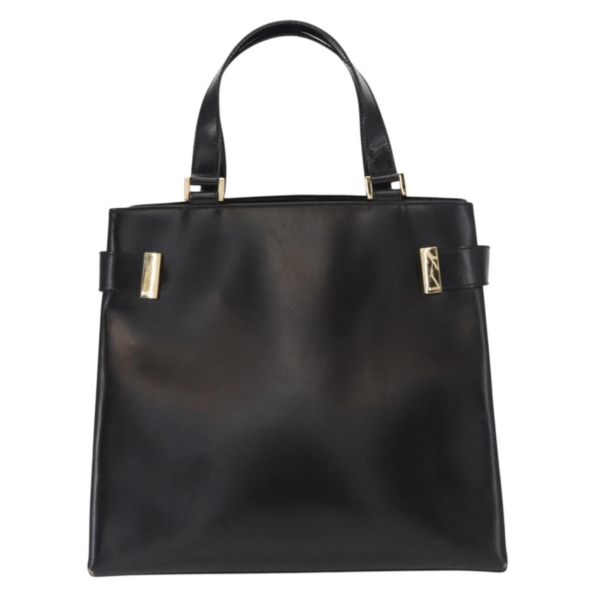 Gucci Vintage Handbag Leather, BLACK, LEATHER, Handbag