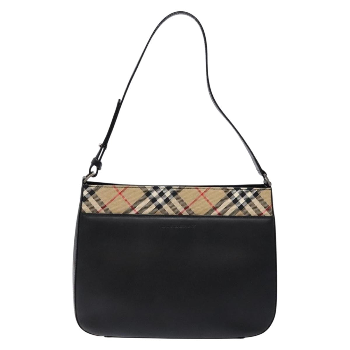 Burberry Nova Check Handbag Nova Check Canvas and leather, BLACK, LEATHER, Handbag