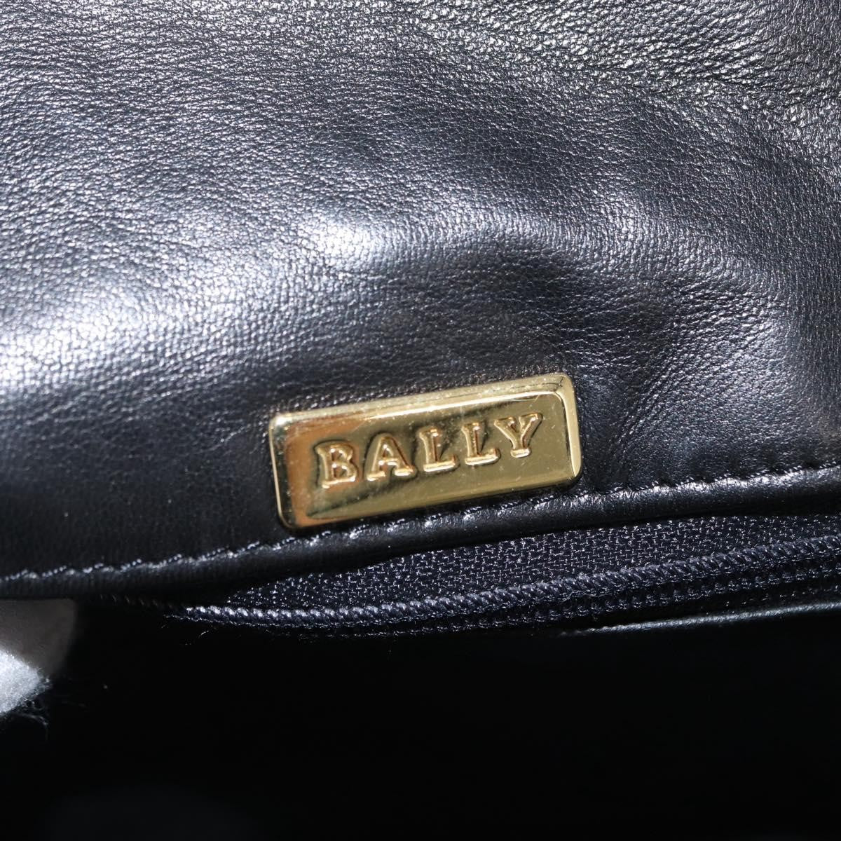 Bally Vintage Chain Shoulder Bag Quilted Leather, BLACK, LEATHER, Shoulder bag