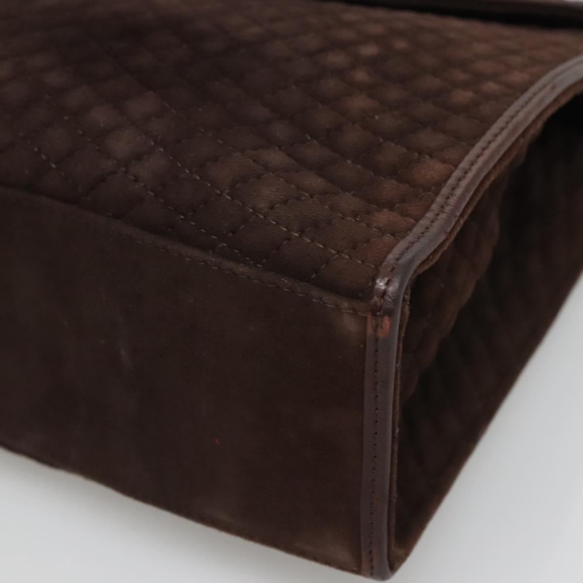 Bally Vintage Handbag Quilted suede, BROWN, SUEDE, Handbag