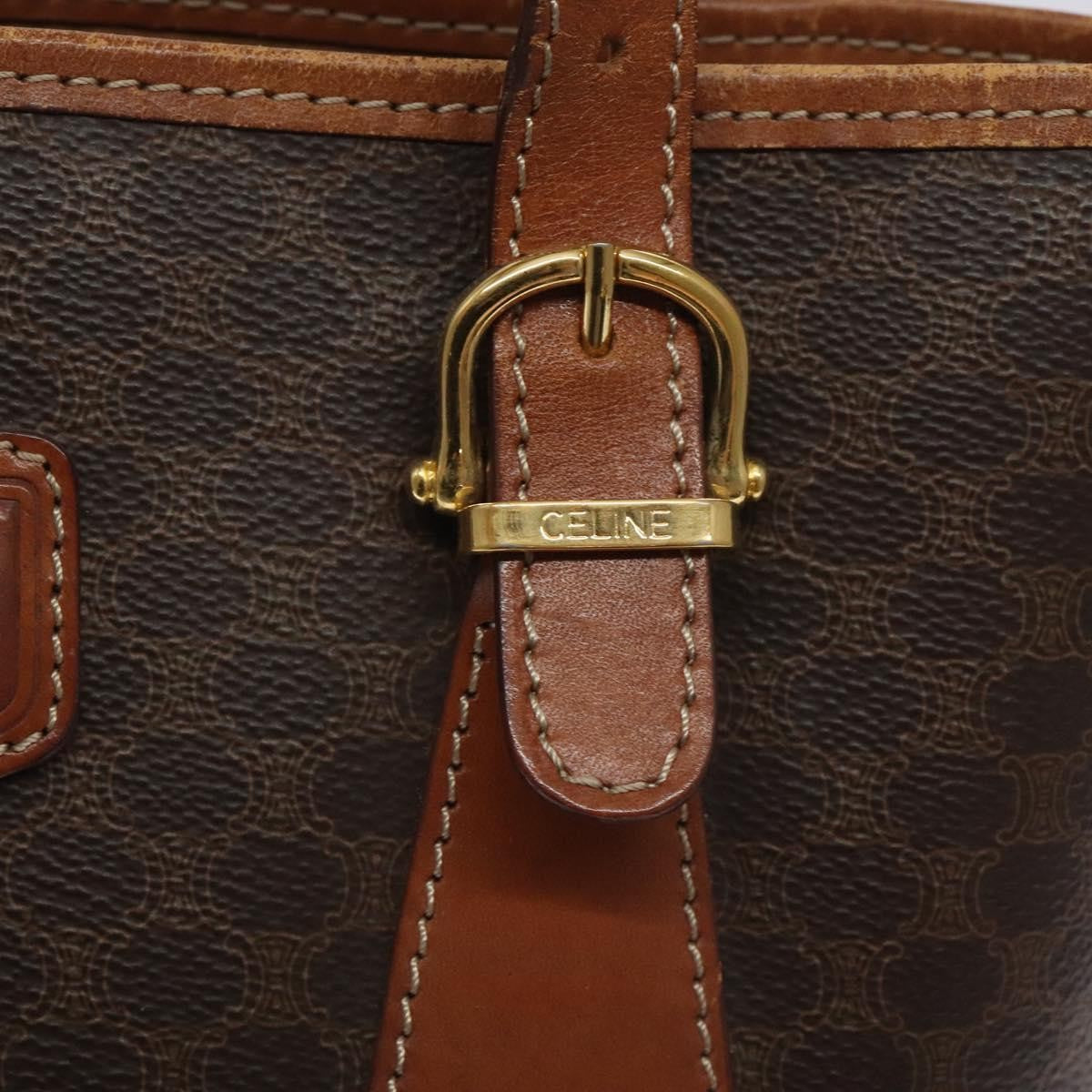 Celine Vintage Macadam Handbag Canvas, BROWN, CANVAS, Handbag