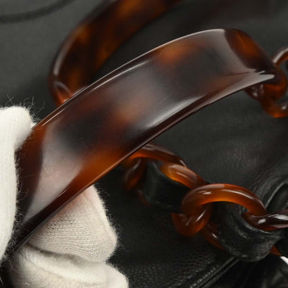 Chanel Vintage CC Resin Chain Tote Leather, BLACK, LEATHER, Tote bag