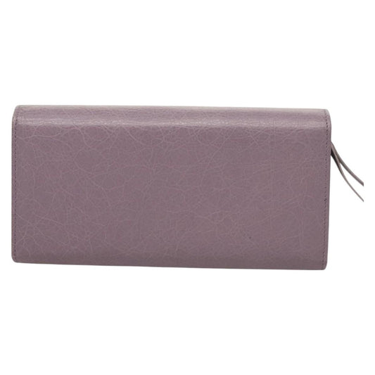 Balenciaga Classic Continental Zip Around Wallet Leather, PURPLE, LEATHER, Wallets