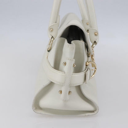 Salvatore Ferragamo Gina Satchel Leather, WHITE, LEATHER, Handbag