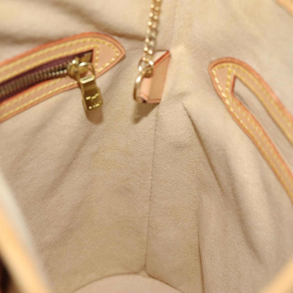 Louis Vuitton Bucket Bag Leather, BEIGE, LEATHER, Handbag