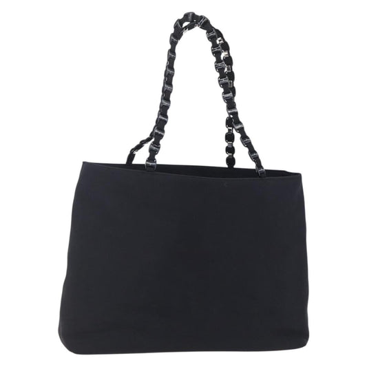 Salvatore Ferragamo Vintage Shoulder Bag Canvas, BLACK, CANVAS, Shoulder bag