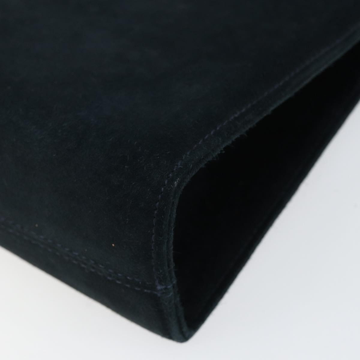 Salvatore Ferragamo Gancini Chain Shoulder bag Suede, NAVY, SUEDE, Shoulder bag