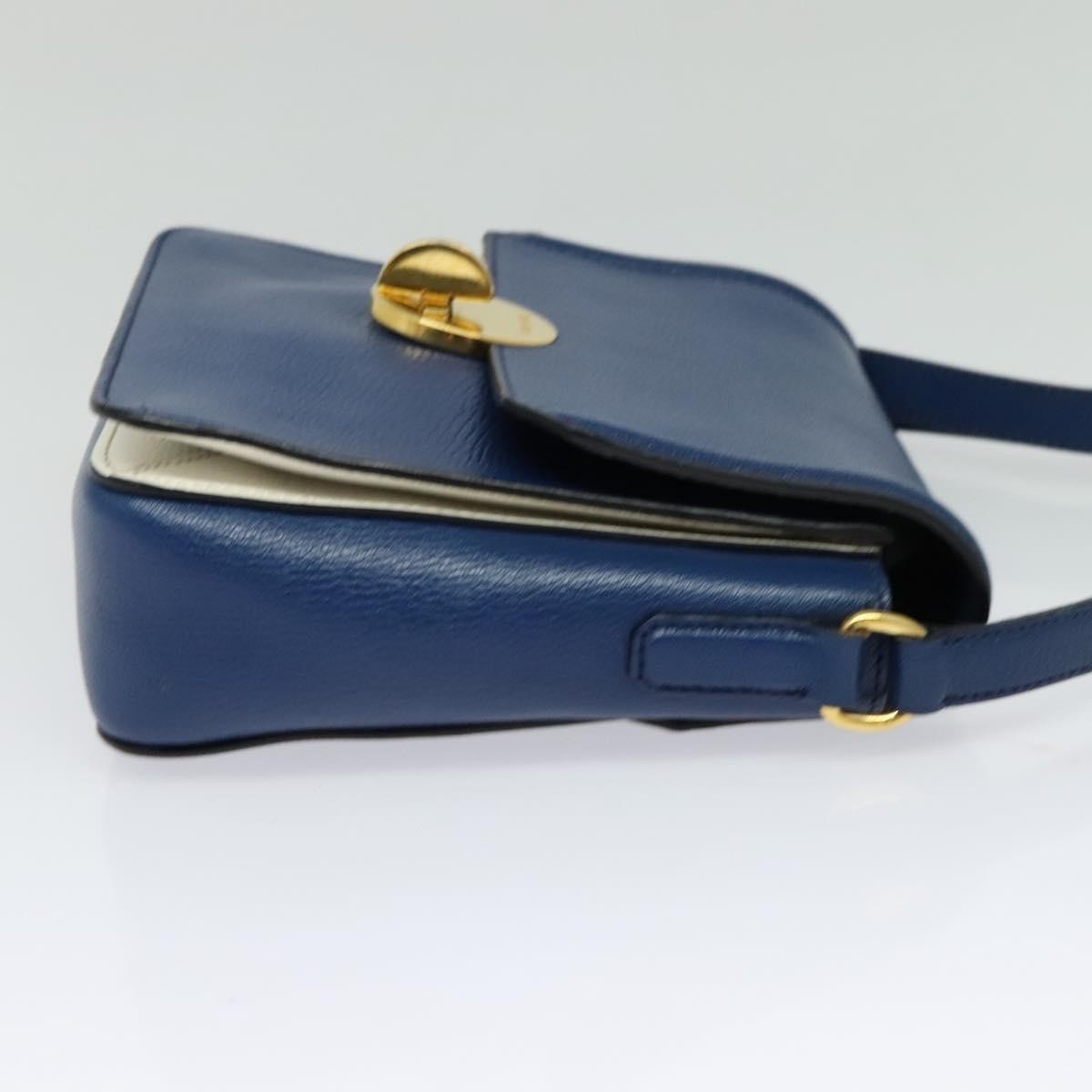 Miu Miu Flap Shoulder Bag Leather, BLUE, LEATHER, Shoulder bag