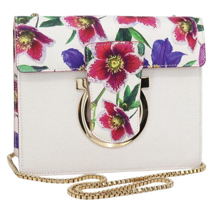 Salvatore Ferragamo Vintage Gancini Chain Shoulder Bag Canvas, MULTICOLOUR, CANVAS, Shoulder bag